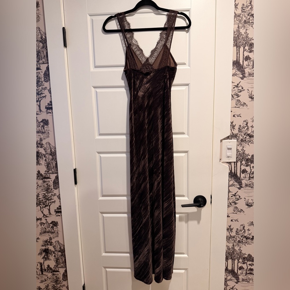S | Fits XS | Zara Brown Maxi Dress 90s Cutout - Picture 5 of 6